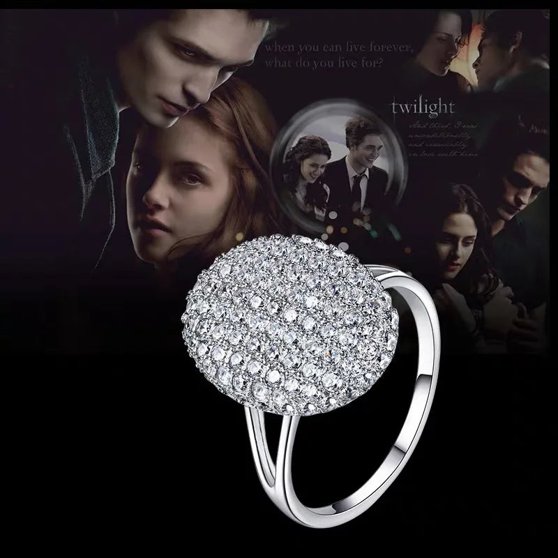 Authentic S925 sterling silver set with diamond Twilight Breaking Dawn Bella Rings