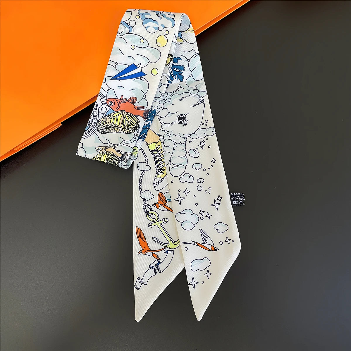 Zebra In Flowers Scarf Luxury Silk Scarf Hair Headband Foulard Skinny Scarves