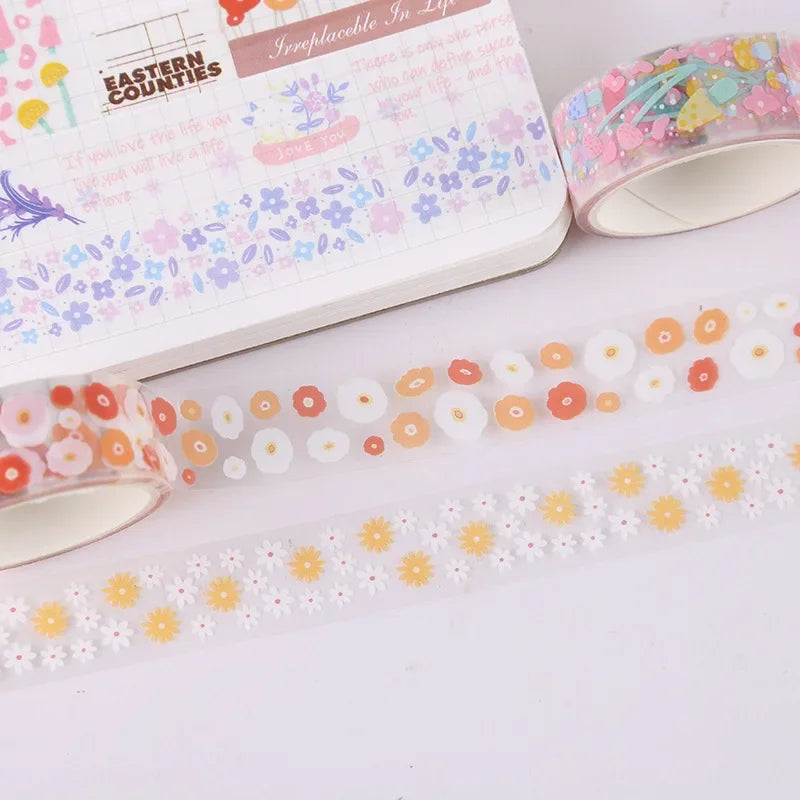 5Rolls Kawaii Transparent Sticker Tape DIY Decorative Material Tape