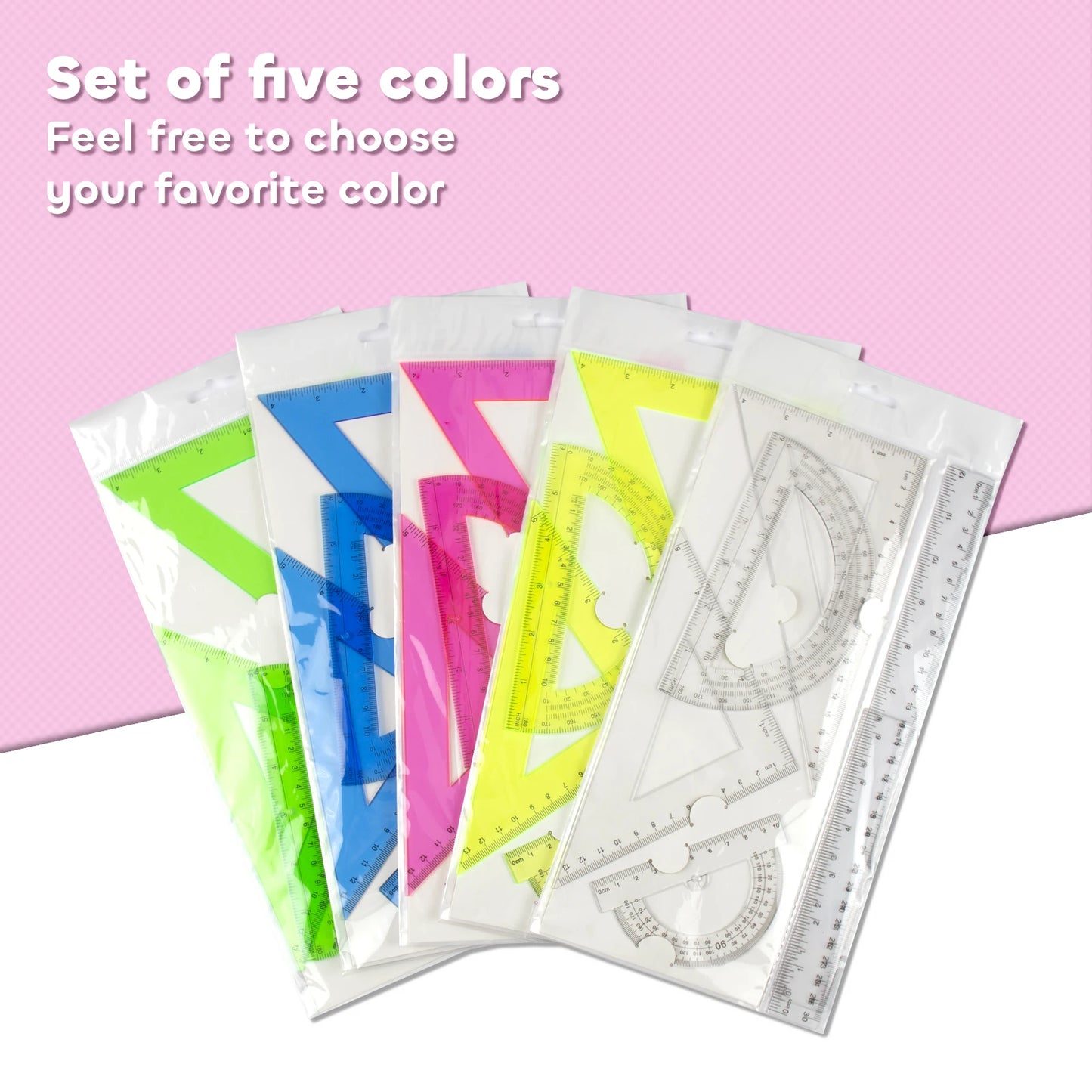 30cm Ruler Measuring and Drawing Kit with Straight Ruler Protractor and Triangle Set