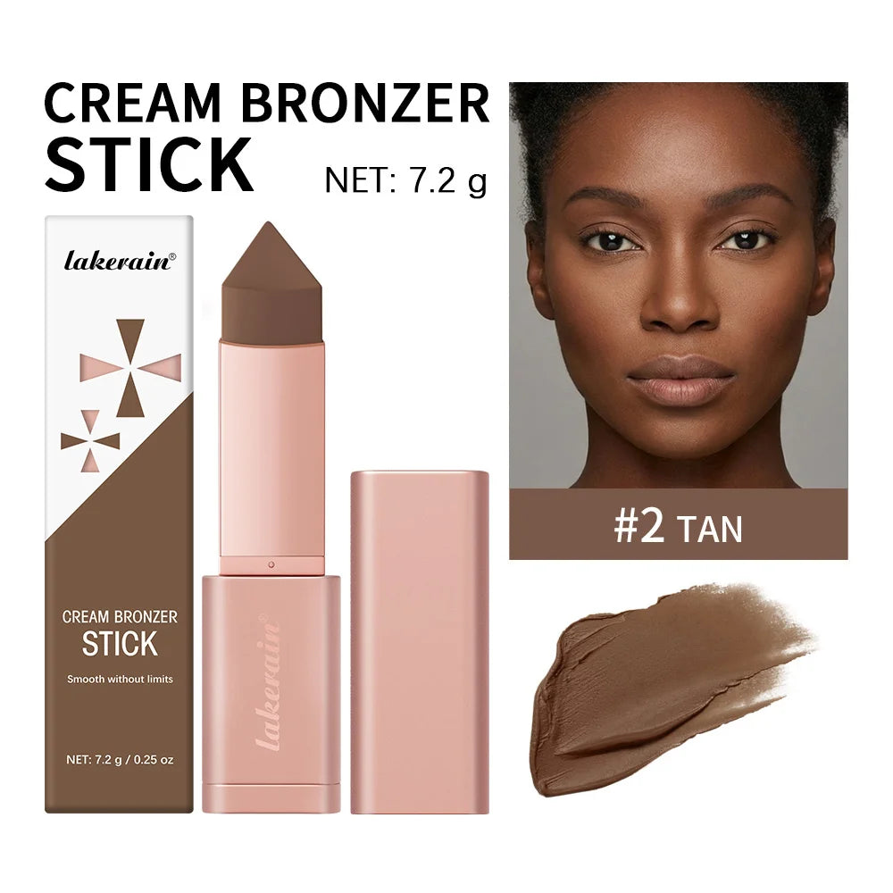 Cream Bronzer Stick and Contour Stick 2-in-1 bronzing and contouring instant depth & dimension to the face flawlessly over base