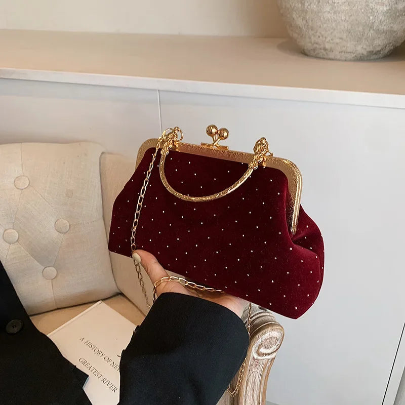 Luxury Clutch Small Clip Chain Crossbody Bag