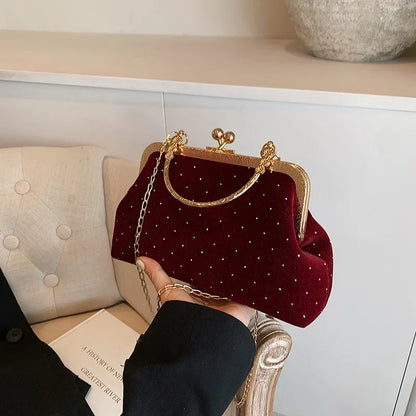 Luxury Clutch Small Clip Chain Crossbody Bag