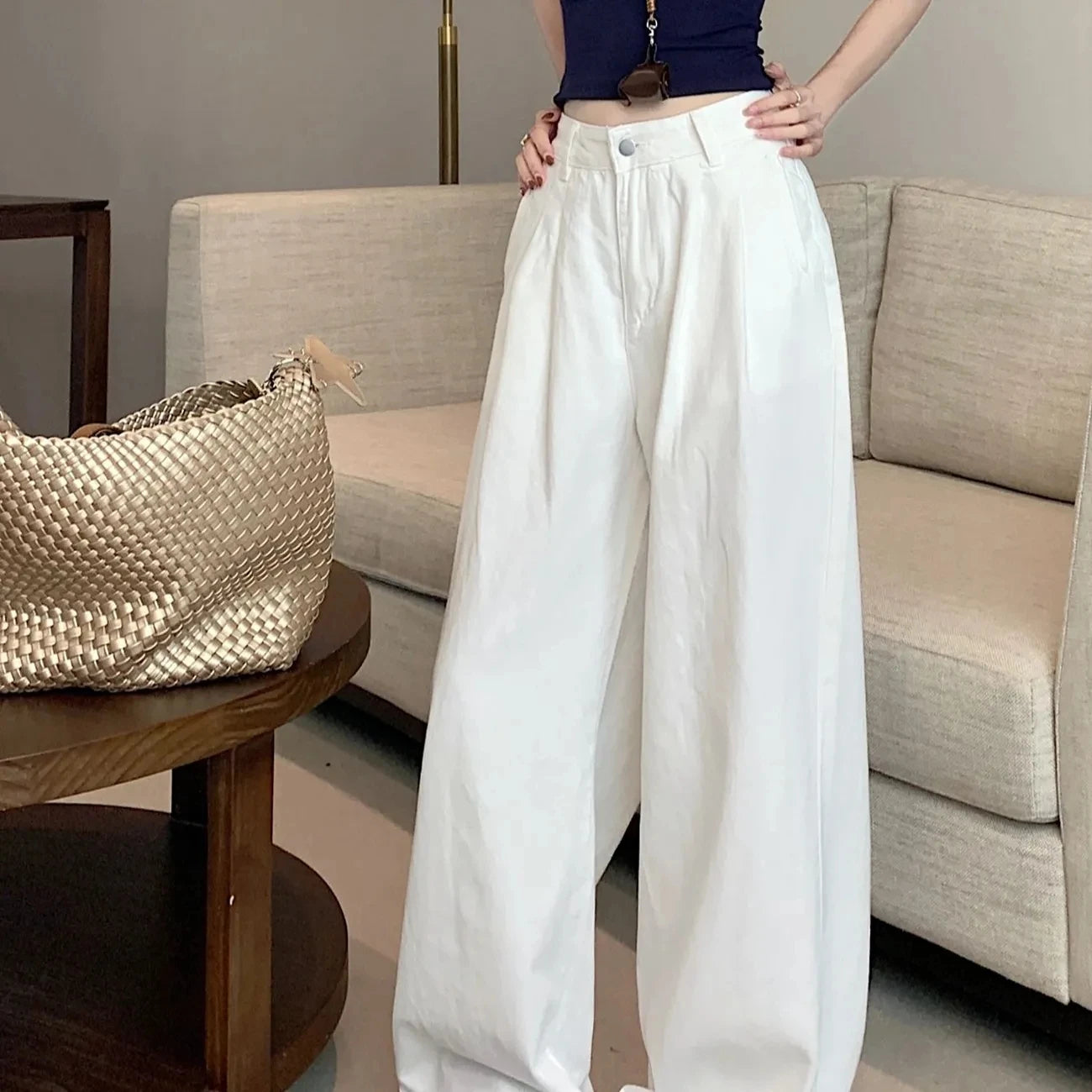 Y2K Korean Style High Waisted Wide Leg Jeans