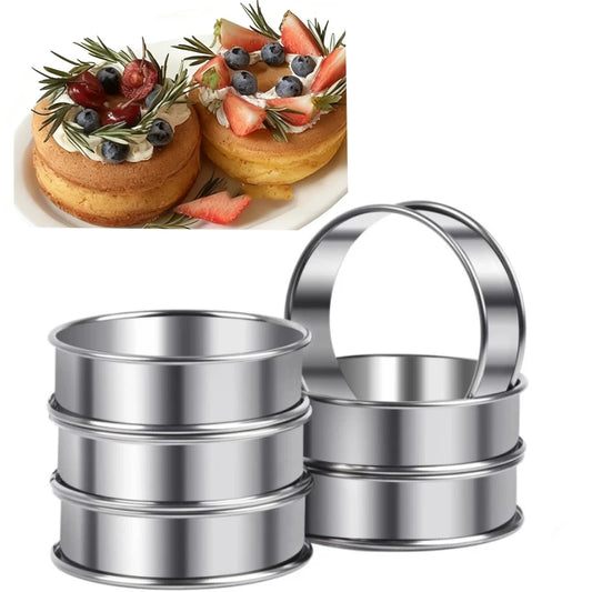 6PCS Stainless Steel Mousse Cake Mold