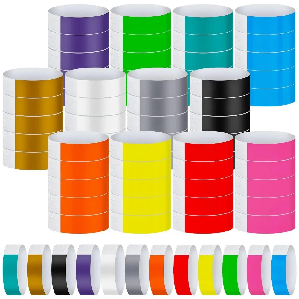 100Pcs Paper Tyvek Wristbands Waterproof