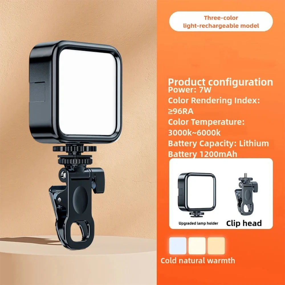 Portable LED Selfie Fill Light for iPhone Samsung iPad Cell Phone Laptop Clip Ring Flash Fill Lamp