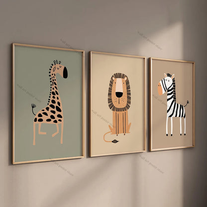 3pcs Safari Nursery Wall Prints Boho Nursery Prints Poster