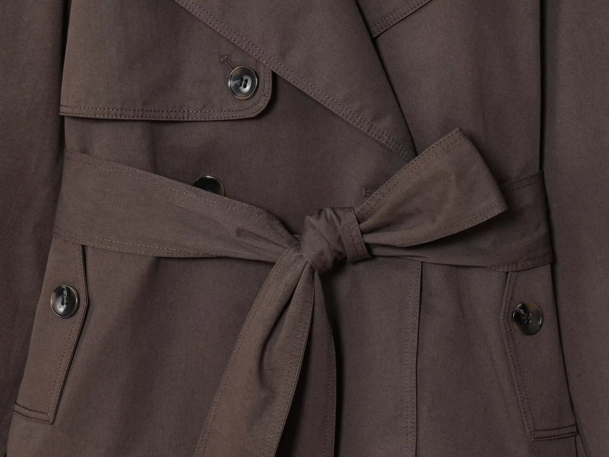 Autumn British style lapel double-breasted belt casual trench coat
