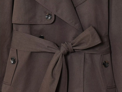 Autumn British style lapel double-breasted belt casual trench coat