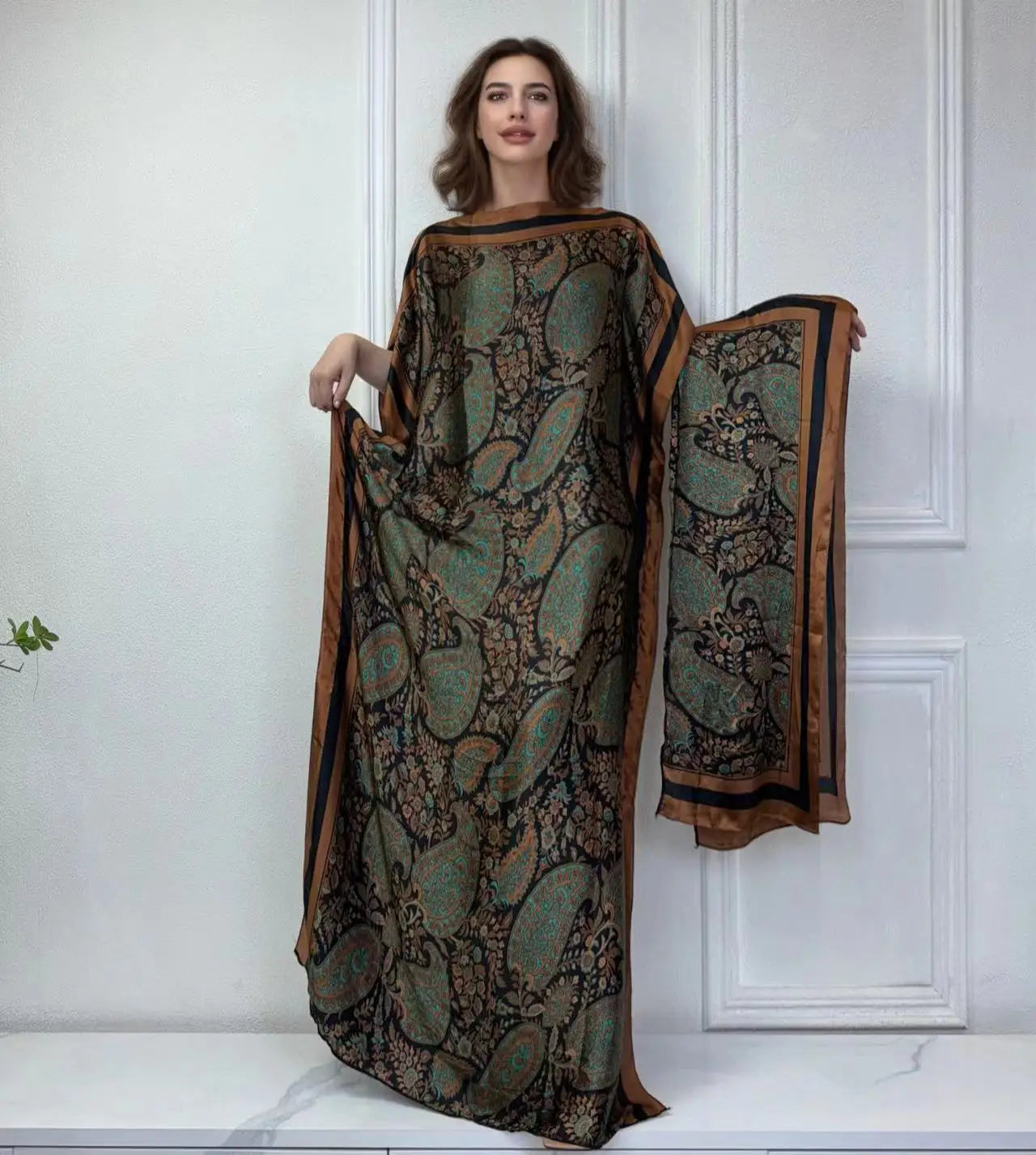African Muslim Lady Summer Boho Kaftan Dress