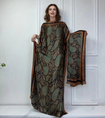 African Muslim Lady Summer Boho Kaftan Dress