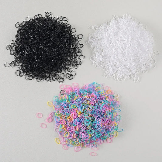 1500PCS Disposable Rubber Band Hair Ties Colorful Holder Hair Accessories