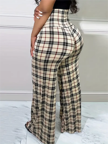 بناطيل واسعة الأرجل بناطيل بخصر مرتفع
