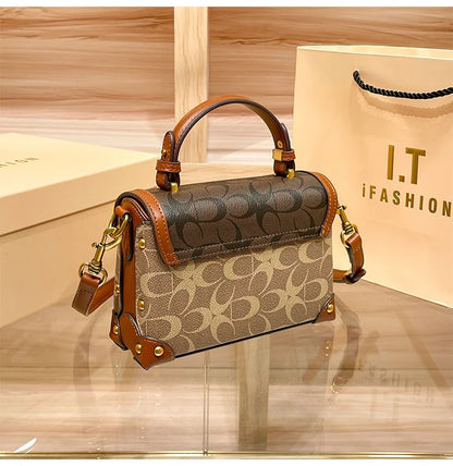 Small crossbody portable box bag