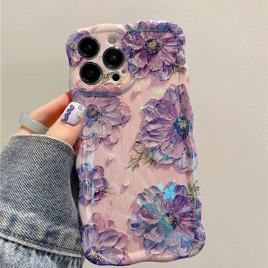 Retro Oil Painting Flower Silicone Cover