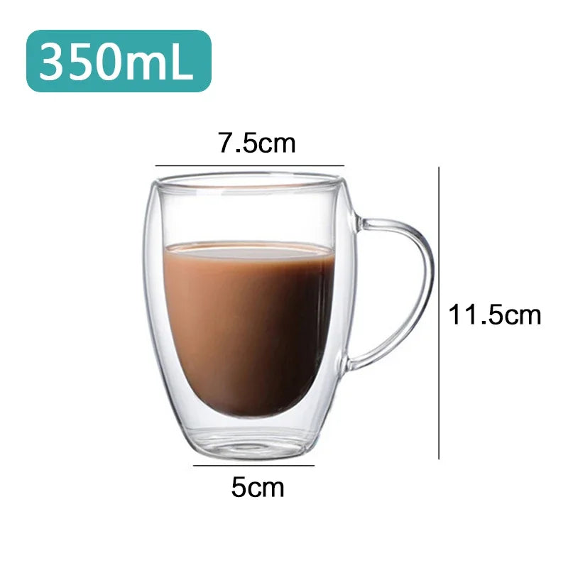 Transparent Glass Coffee Cup Mug