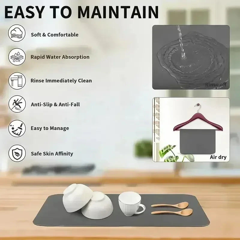 Minimalist Lines Diatom Mud Dish Drying Mat