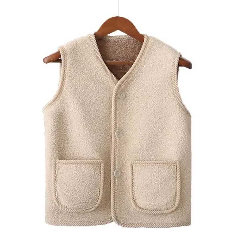 Fleece Thickened Lamb Wool Waistcoat Plus Size Sleeveless Jacket Vest