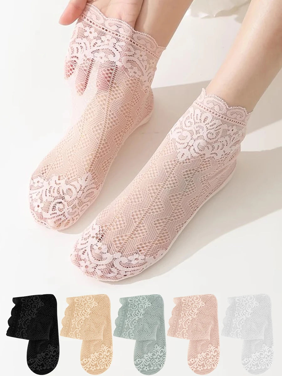 Lolita Invisible Lace High Quality Transparent Stretch Elasticity  Thin Short Socks