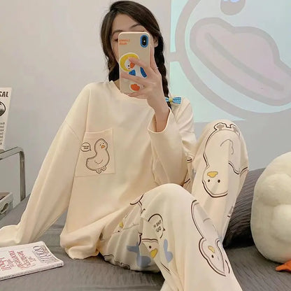 Korean Sweet Loose Pajamas Homewear Set