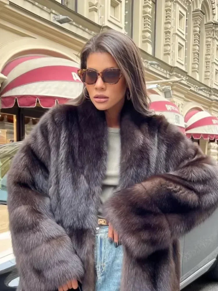 Thick Faux Fur Coat
