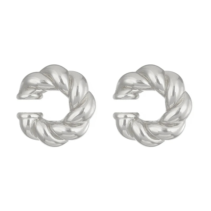DANA Smooth Circle C Shape Clip Earrings