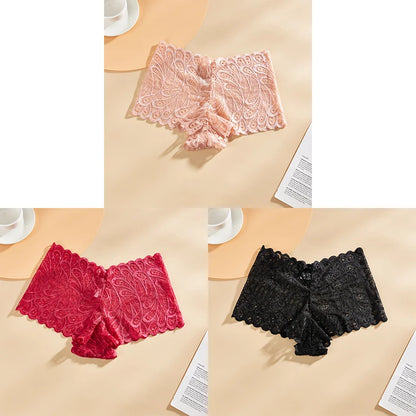 3PCS Mid-waist Lace Sexy Underwear Lingerie