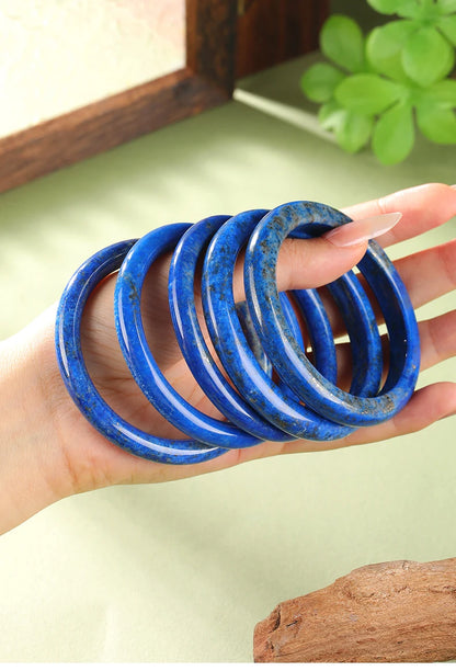 Natural Lapis Lazuli Tianshan Jade Bangle Imperial Blue Afghan Stone Bangle Genuine Gemstone Bracelets