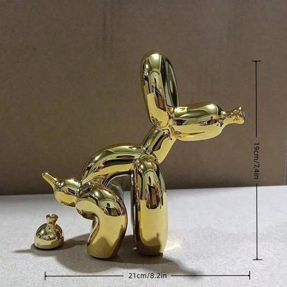 Modern Art Squat Balloon Dog Animal Decorative Statue