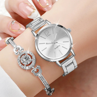 Stainless Steel Quartz Diamond Watch