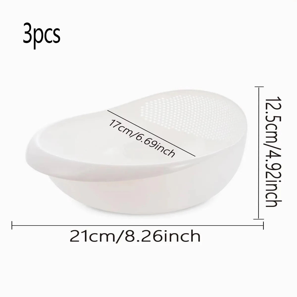 1/3pcs- Colander Rice Bowl Drain Basket