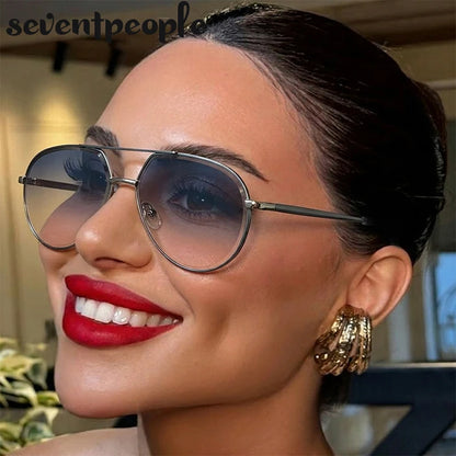 Oversized Pilot Big Double Bridge Beach Sunglasses