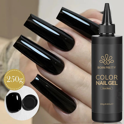 250g Pure Black White Color Gel Nail Polish Jelly Nude Gel