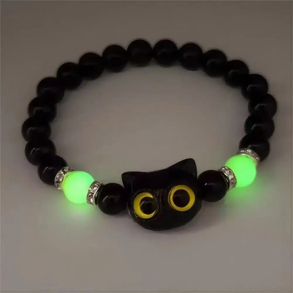 Cute Cartoon Big Eye Cat Luminous Bracelets