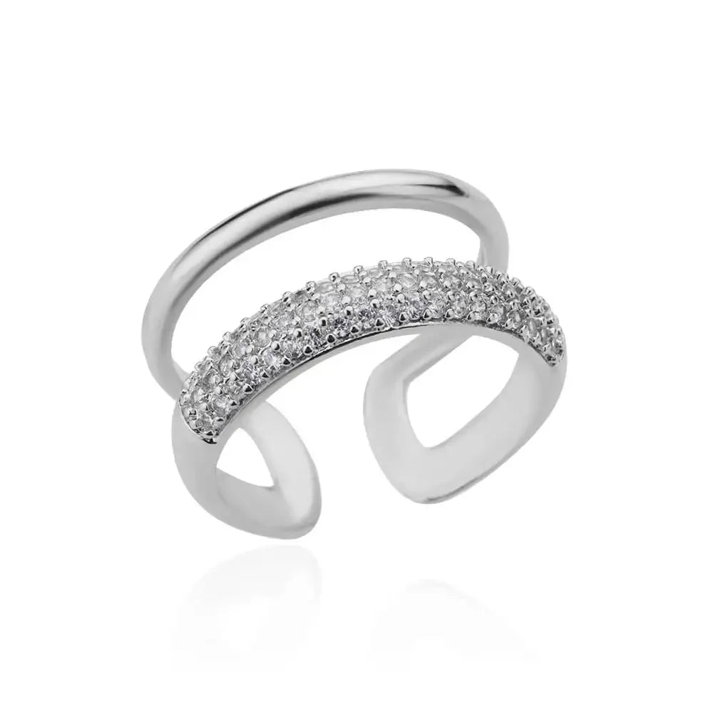 Zircon Open Stainless Steel Luxury Rings