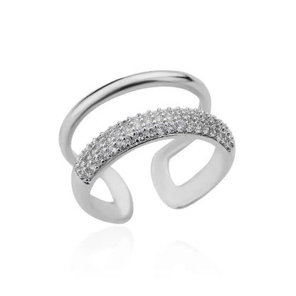Zircon Open Stainless Steel Luxury Rings