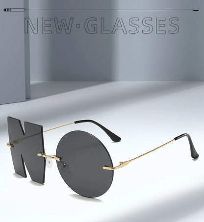 “NO” Styling Metal Frame Colorful Sunglasses
