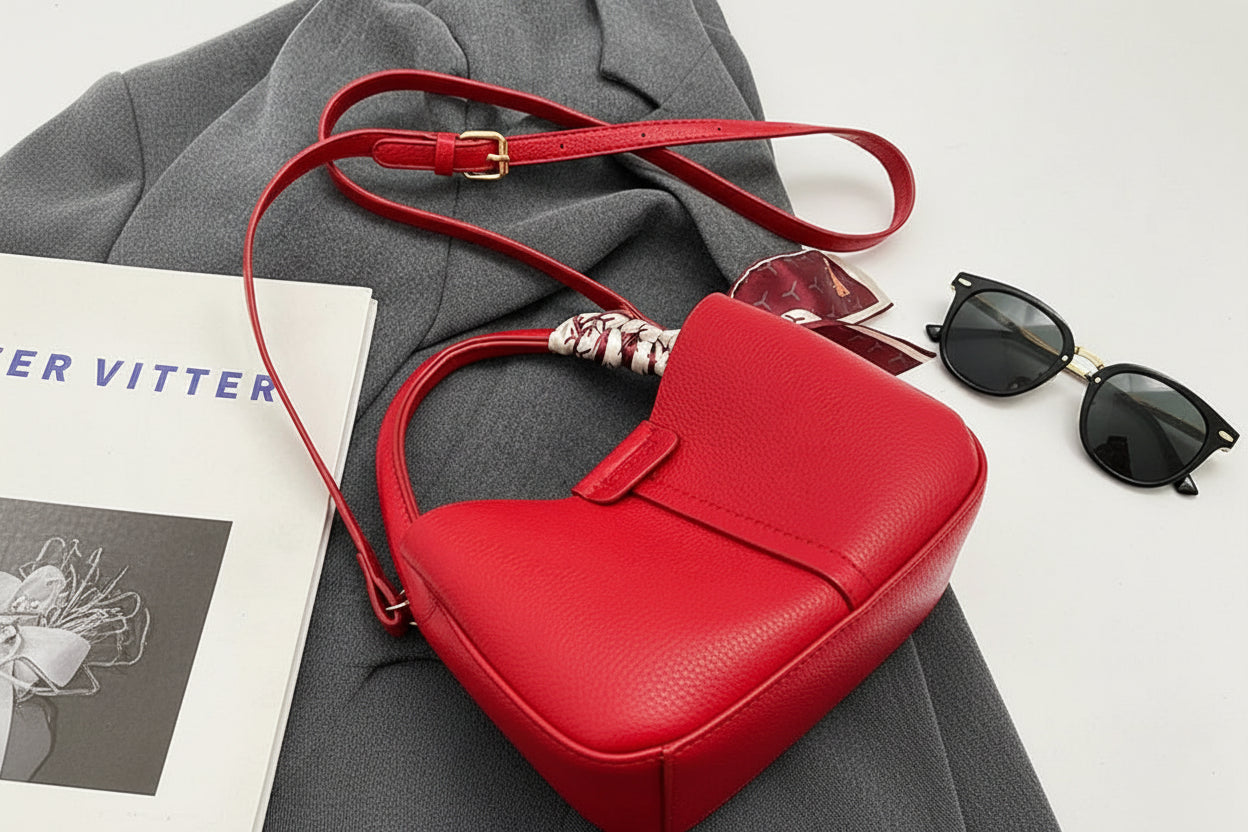 Crossbody PU Material Versatile Bucket Bag