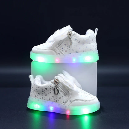 Bowknot Light-Up Girls' Sports Sneakers