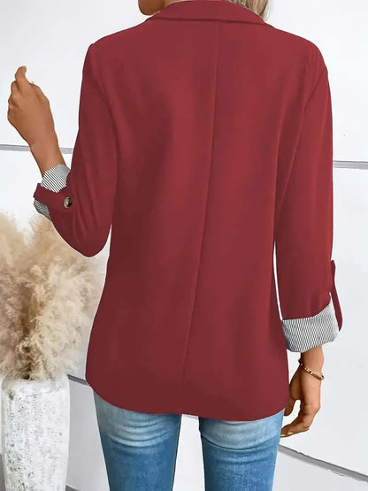 Slim fit seven quarter rolled sleeve suit jacket