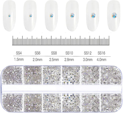12Grids Mixed Mini Christmas Gems Nail Charms
