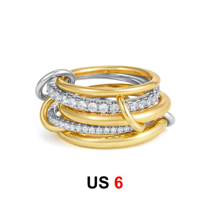 DANA Zirconia Gold Plated Rings Set
