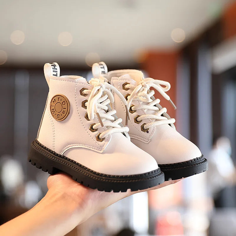 Boys Girls Leather Waterproof Non-slip  Boots