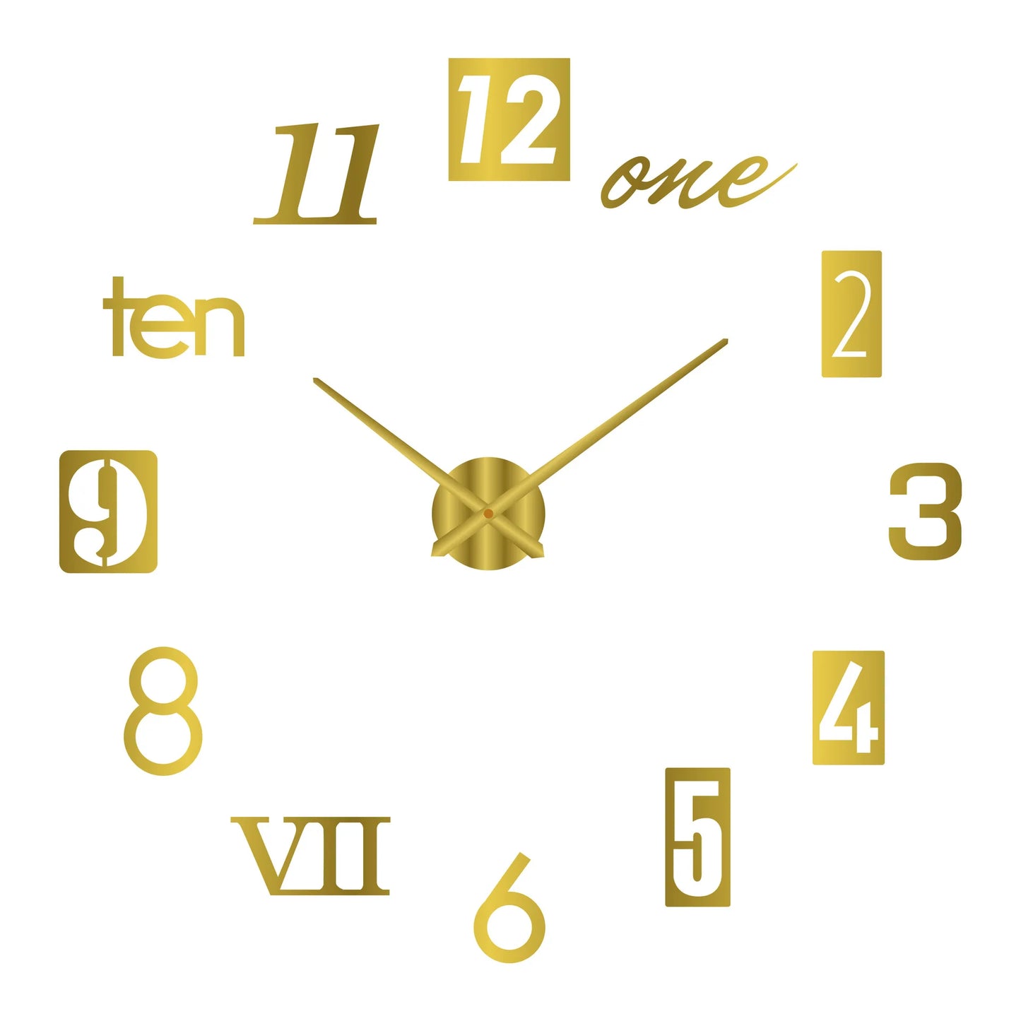 Large Wall Clock 3D DIY Quartz Acrylic Mirror Stickers Clocks