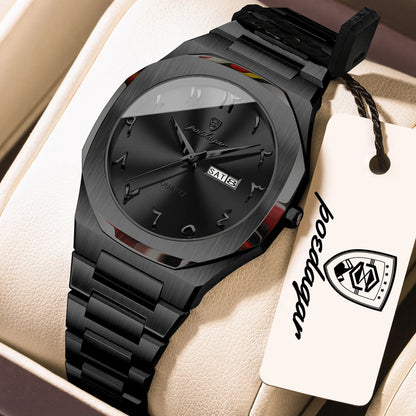 Elegant Quartz Stainless Steel Luxury Wristwatch