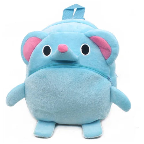 3D School Bags Cartoon Print Plush Kids Backpack Kindergarten Mini Bag