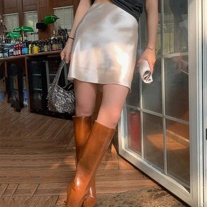 High Waist Vogue Mini A Line Skirts