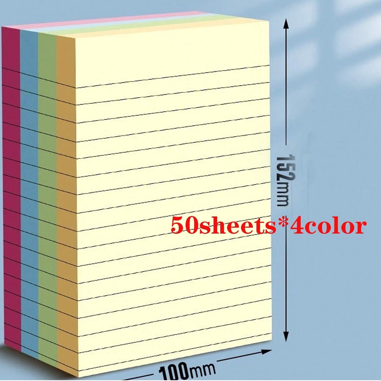 Large Lined Fluorescent Sticky Notes  Memo Pads