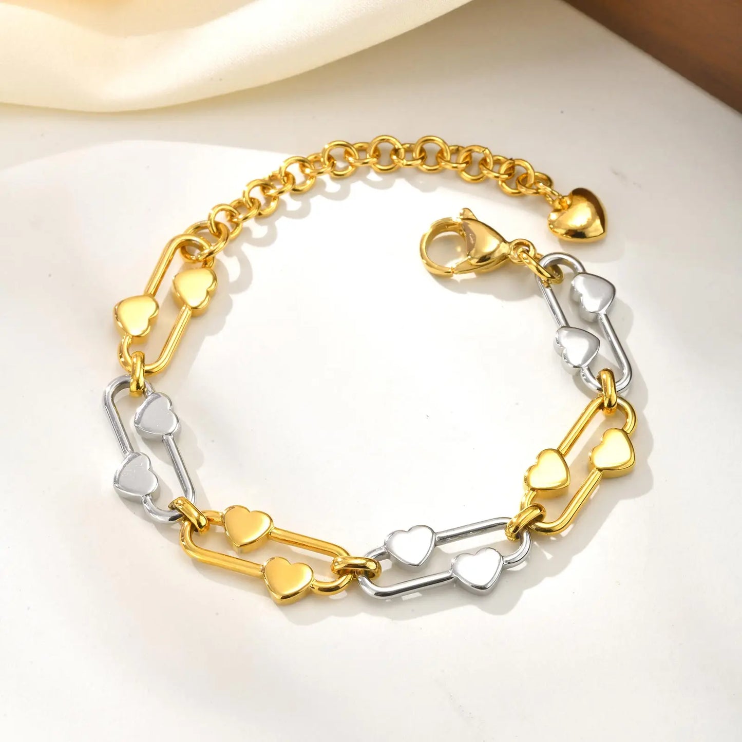 Distinctive Elliptical Hand-made Chain Stainless Steel Bracelets